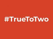 #TrueToTwo  white  on red Facebook Profile