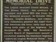 Close-up of the American Legion Memorial Drive Marker other side