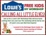 Santa's workshop with Lowe's toy making