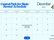 December 2025 Ice Skate Rental Schedule