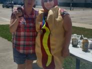 Woman in Hot Dog Costume