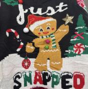Front of an unattractive Christmas sweater.
