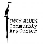 Inky Blues Community Art Center with image of a water bird with long tail.