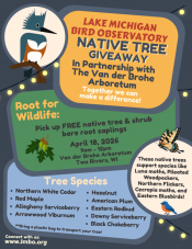 Event poster listing tree species.