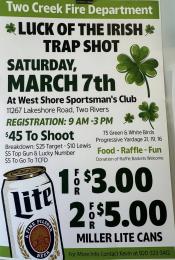 Event poster featuring a shamrock and a can of Lite beer.
