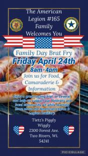 Event poster with flag-like image and brats on a grill.