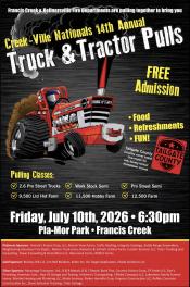Event poster with tractor.