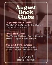 List of August book club meetings.