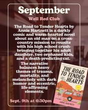 Event post featuring cover of the book, "The Road to Tender Hearts."
