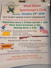 Event poster featuring Honor Flight logo (vintage image of airplane).