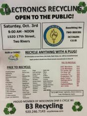 List of items accepted for recycling.