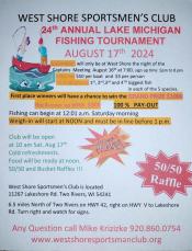 Poster announcing annual fishing tournament.