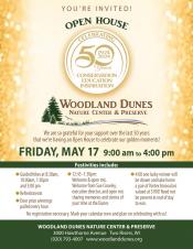 Woodland Dune 50th Anniversary event poster.