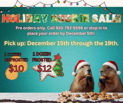 Event poster featuring two adorable capybaras eating cookies.