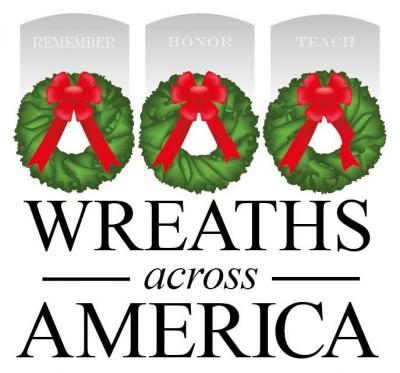 Three wreaths with red bows.