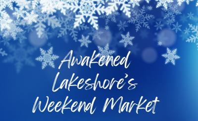 Event announcement with snowflakes.