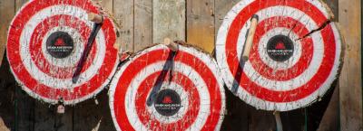 Targets for axe-throwing.