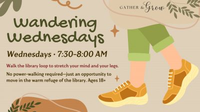 Event poster featuring a walker from the mid-calves down.