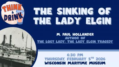 Event poster featuring photo of the Lady Elgin.