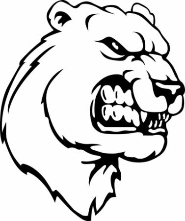 A snarling polar bear.