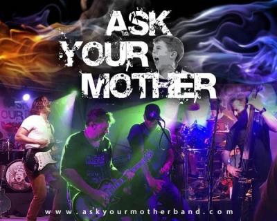 Images of band performing onstage.