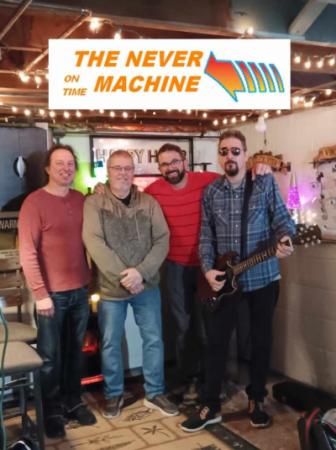 Four members of Never On Time Machine band.