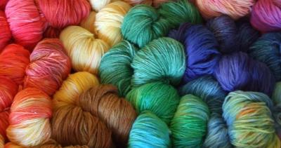 Different-colored yarns.