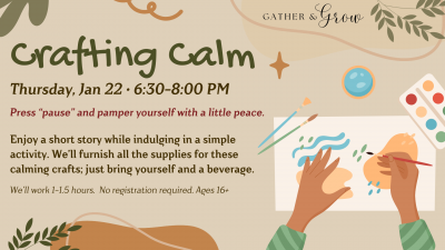 Event poster featuring a pair of hands coloring.