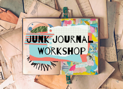 A journal with a pretty handcrafted cover.