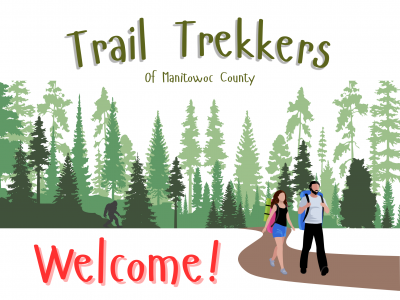 A man and woman on a hiking trail emerging from a forest in which Sasquatch lurks.