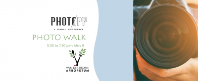 Event banner featuring close shot of hand adjusting telephoto camera lens.