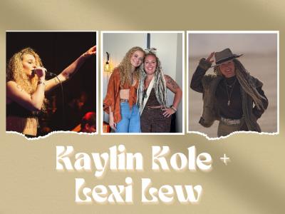 Three photos featuring one of Kaylin Kole, one of the two singers together, and one of Lexi Lew.