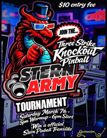 Event poster with dragin in tophat and wearing 3D glasses.