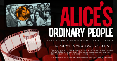 Event banner with roll of film.