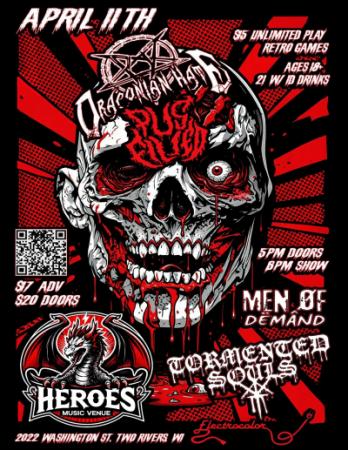 Bloody skull with one eye.