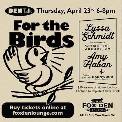 Event poster featuring a singing bird.