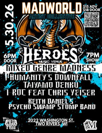 Event poster with angry dragon.