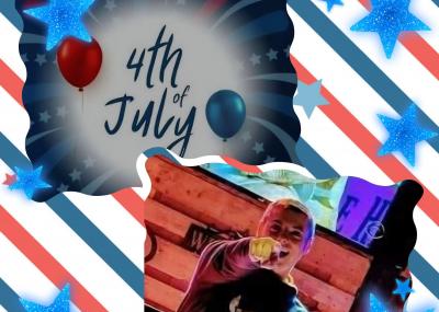 Happy guy pointing at viewer with starry background.