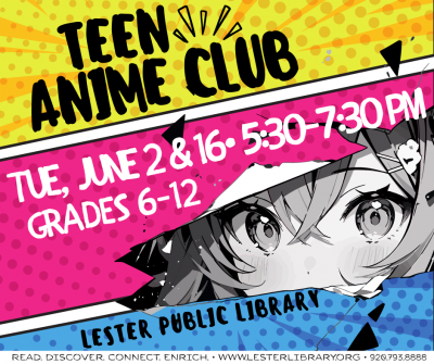 An anime-style person looks out through a busted-through poster.