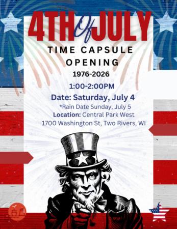 Event poster featuring Uncle Sam amidst a red, white and blue color scheme.