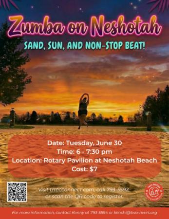 Woman dancing on beach with sunset colors beyond.
