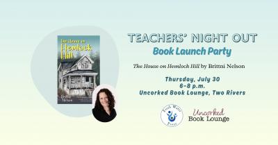 Cover of book "House on Hemlock Hill" with inset photo of smiling author.