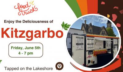 Event bannr with photo of food truck.