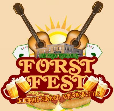 Two guitars, beer mugs, hot dogs.