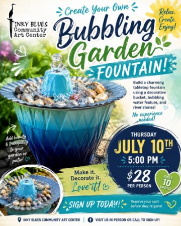 Event poster with cute fountain.