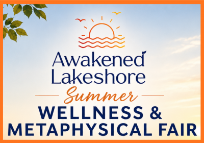 Event poster with image of sun rising beyond waves.