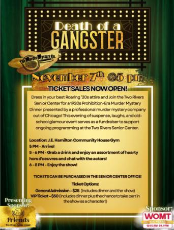 Event poster with vintage marquee and luxurious stage curtains.