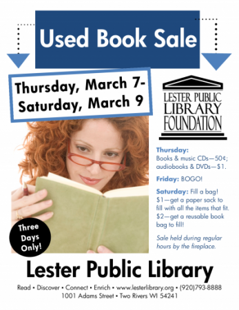 Used book sale @ Lester Public Library.