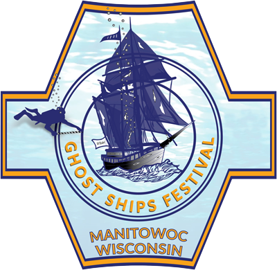 Ghost Ships Festival logo featuring a full-masted ship in the background.