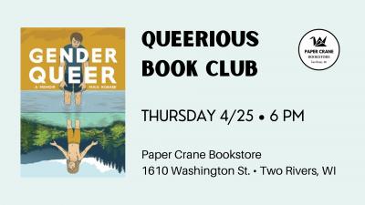 Queerious book club announcement.
